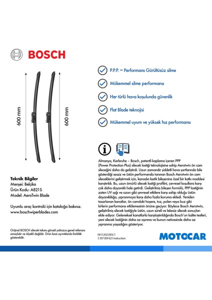 Aerotwin Silecek Seti [600/600 mm] (Volkswagen Transporter T5 (2003<>2015) fiyatları