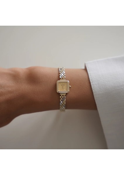 Geneve Disco Kordon Kare Kadran Altın Saat modelleri