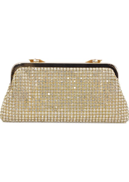 25KC1284 Kadın Taşlı Abiye Çanta Altın modelleri