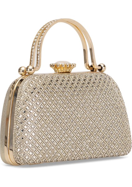 25KC1289 Kadın Taşlı Kutu Abiye Çanta Altın fiyatları