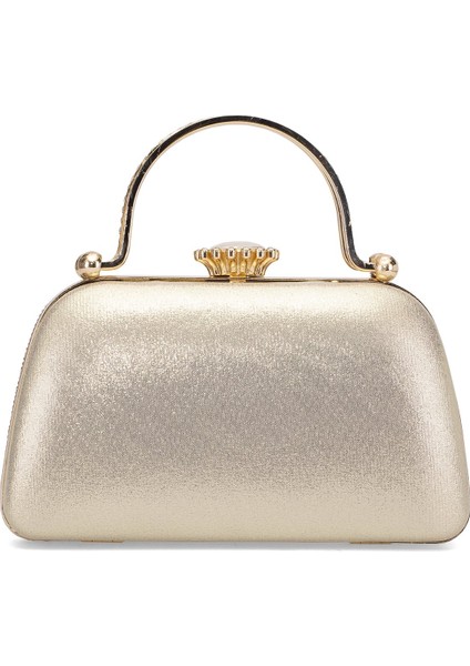 25KC1289 Kadın Taşlı Kutu Abiye Çanta Altın modelleri
