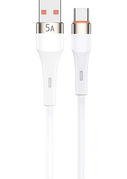 HC05, Örgülü 5 Amper USB To Type- C, 1 Metre, Şarj Data Kablosu, Beyaz