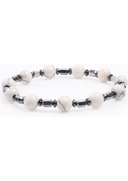 Havlit, Hematit Doğal Taş Bileklik, Unisex Bileklik, Tasarım Bileklik Ayarlanabilir