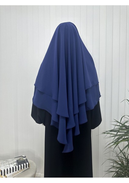 Iki Katlı Hazır Sufle Esarp Medine Ipegi Hac ve Umre Için Uygundur Indigo fırsatları