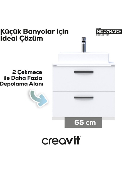 D10 Next Lavabo Dolabı Iki Çekmeceli 65 cm Beyaz fiyatları