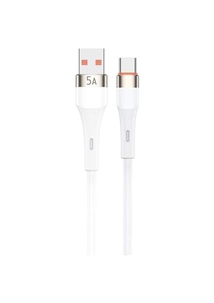 HC05, Örgülü 5 Amper USB To Type- C, 1 Metre, Şarj Data Kablosu, Beyaz modelleri