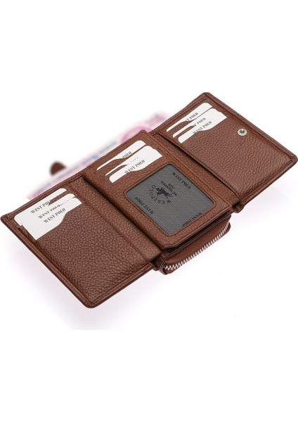 Saxa Kağıt Para ve Bol Kart Bölmeli Hakiki Deri Kadın Kartlık Cüzdan - Fındık modelleri