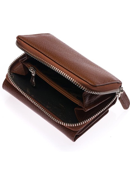 Saxa Kağıt Para ve Bol Kart Bölmeli Hakiki Deri Kadın Kartlık Cüzdan - Fındık indirimleri