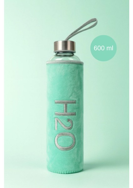 Peluş Kılıflı Cam Matara 600 ml Mint Yeşili fiyatları