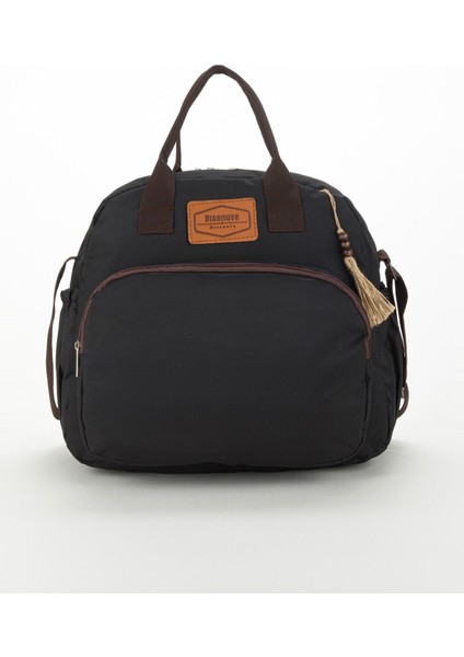 Püsküllü Anne Çantası Bebek Bakım Çantası Sırt ve Omuz Çantası