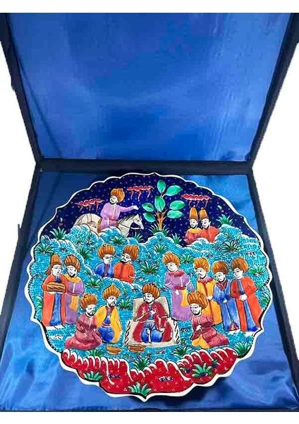 Devlet Yöneticisine Armağan – El Yapımı Minyatürlü Iznik Çini Tabak (30 Cm) modelleri