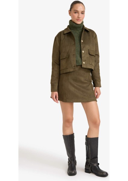 Gömlek Yaka Düğmeli Süet Ceket fiyatları