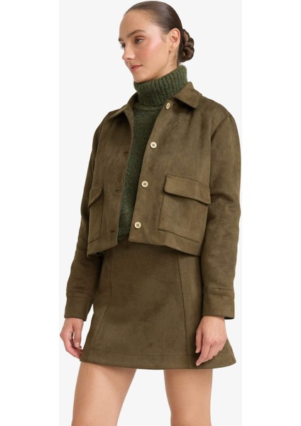 Gömlek Yaka Düğmeli Süet Ceket fırsatları