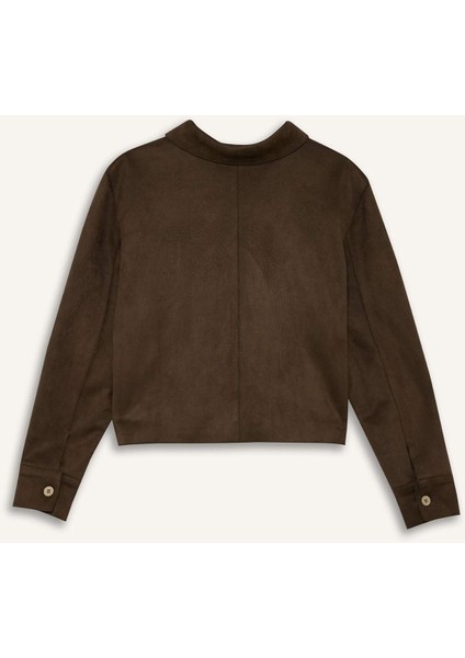 Gömlek Yaka Düğmeli Süet Ceket