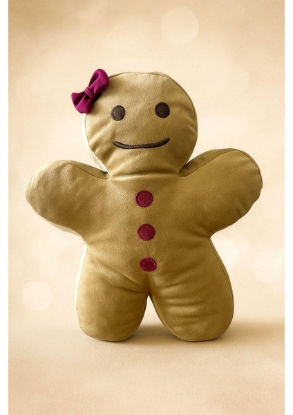 Sevimli Kurabiye Adam Oyuncak, Oyun Arkadaşı Yastık, Yılbaşı Dekorasyon 35 cm