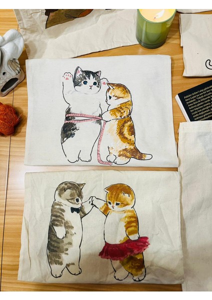 Renkli Desenli Baskılı Ham Bez Çanta 1 Adet Seç Beğen fırsatları