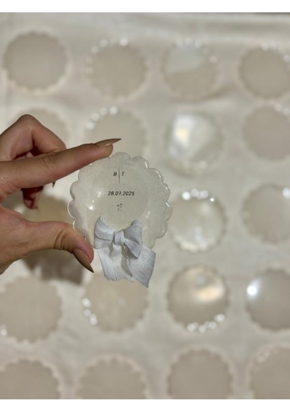 Epoksi Magnet Beyaz Esinti 20 Adet Dügün Nişan Söz Kına Hediyelikleri