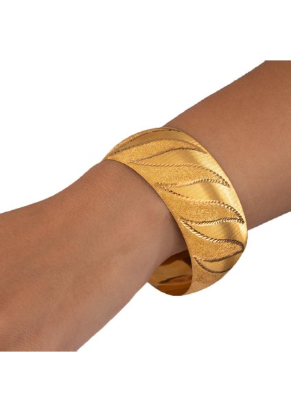 40 Gram (Gr) 40MM Rüzgar 1 Model Mega Bilezik 22 Ayar Yatırımlık Işçiliksiz