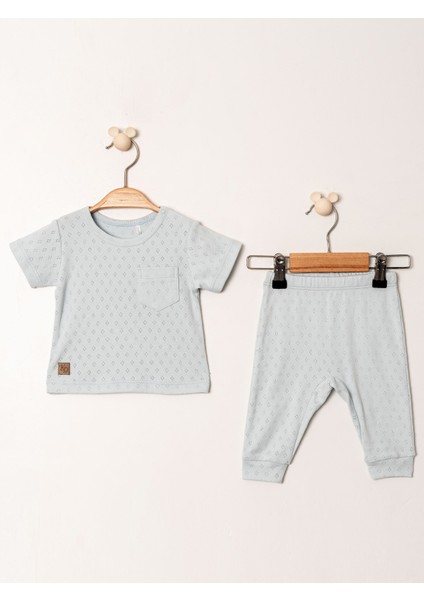 Jakarlı Nakışlı Tişört Patiksiz Alt Takım