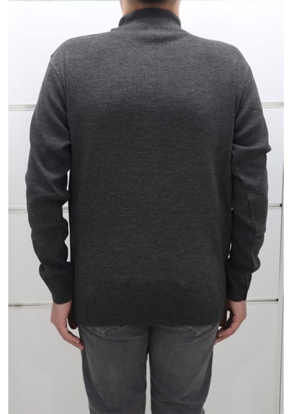 Fistan Store Erkek Desenli Spor Kesim Rahat Kalıp Yarım Balıkçı Yaka Kışlık Yünlü Kazak modelleri