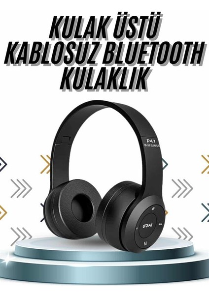 Kulak Üstü Bluetooth Kulaklık Yüksek Ses Kaliteli Ayarlanabilir - MCT3587-6639 fiyatları