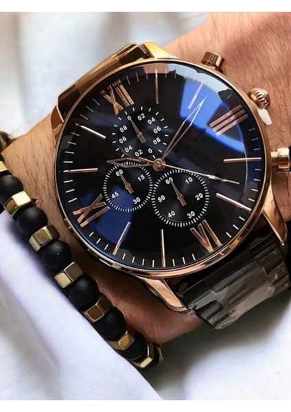 Çelik Kordon Premium Seri Siyah Erkek Kol Saati Özel Kutusunda indirimleri