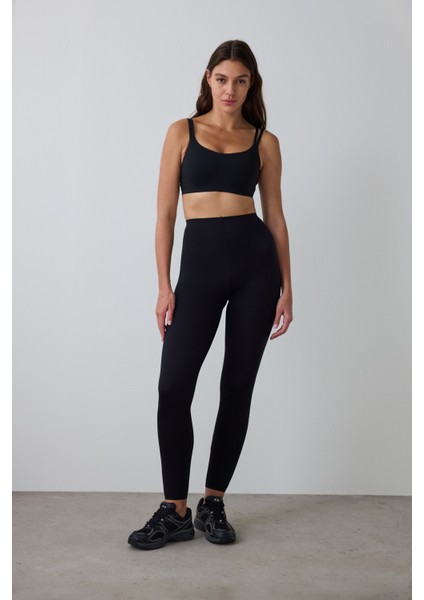 Siyah Yüksek Bel Miracle Fit Tayt