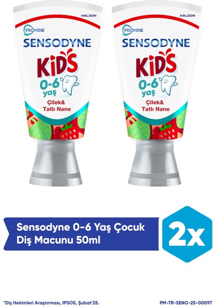 Promine 0-6 Yaş Çocuk Diş Macunu 50ML - Çilek Aromalı x 2 Adet