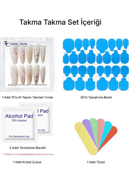 10'lu Ten Rengi Extra Extra Extra EEE1482 Tekrar Kullanılabilir El Yapımı Protez Takma Tırnak - Ten Rengi-S fiyatları