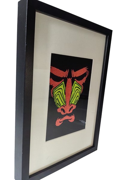 Mandril Maymunu - Uv LED Li Neon Nakış Işlemeli 21X30 cm fiyatları