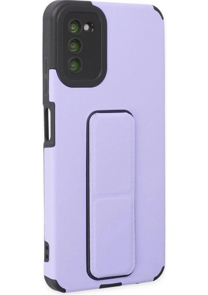Samsung Galaxy A03S Kılıf Mega Standlı Silikon - Lila (K95) fiyatları