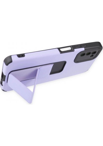 Samsung Galaxy A03S Kılıf Mega Standlı Silikon - Lila (K95) fırsatları