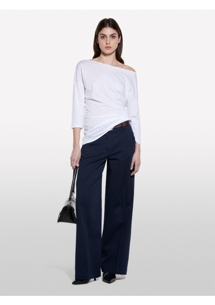 Modal Karışımlı Kayık Yaka Regular Fit T-Shirt Kadın Beyaz T-Shirt - 325P3QU4L12EE modelleri