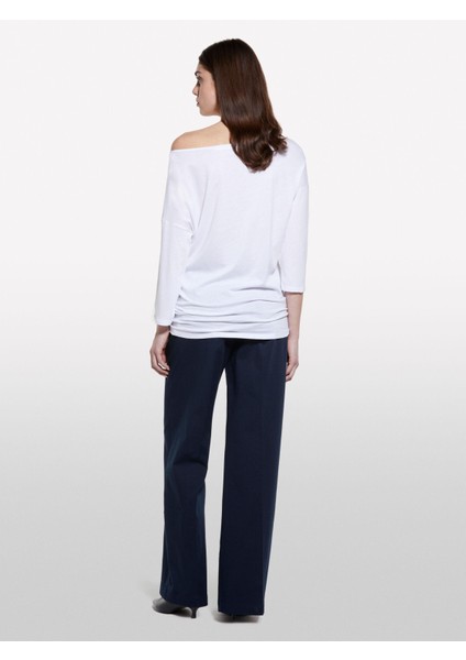 Modal Karışımlı Kayık Yaka Regular Fit T-Shirt Kadın Beyaz T-Shirt - 325P3QU4L12EE indirimleri