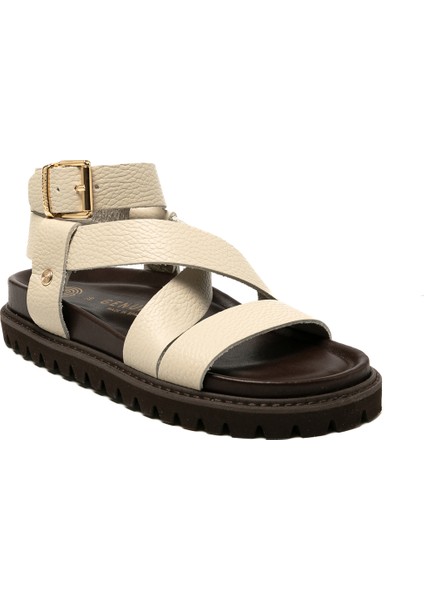 Kadın Terlik Zaha Embossed G106323 Genuins Leather Chalk fiyatları