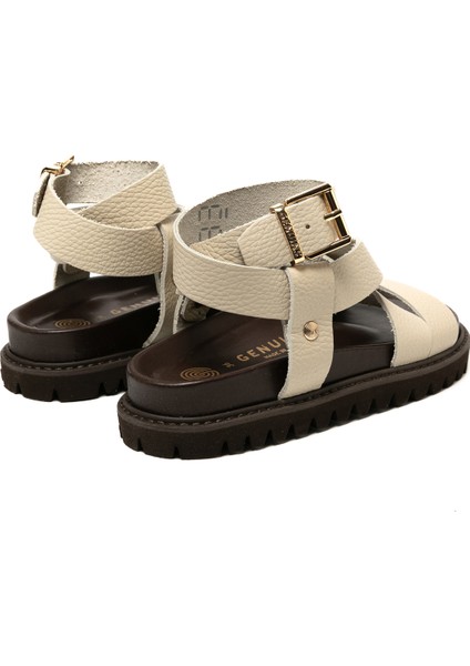 Kadın Terlik Zaha Embossed G106323 Genuins Leather Chalk indirimleri