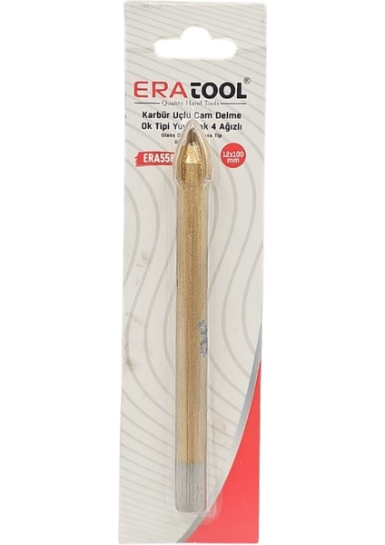 Fixonic Eratool ERA55817 12X100MM Ok Tipi 4 Ağızlı Elmas Karbür Uçlu Mermer ve Seramik Delme Ucu