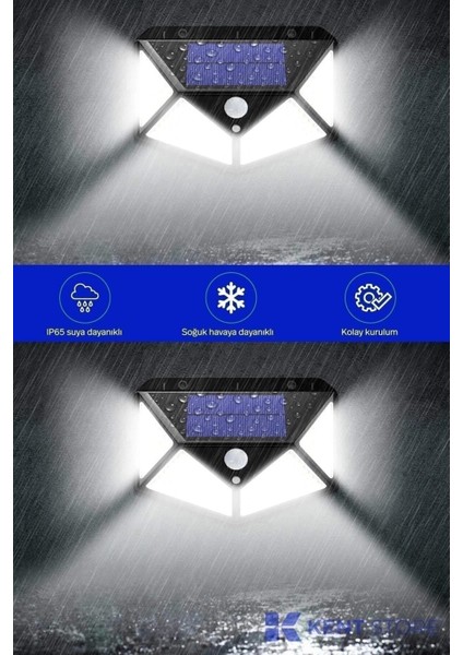 100 LED Solar Lamba Güneş Enerjili Hareket Sensörlü Bahçe Aydınlatma indirimleri