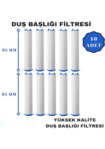 10 Adet Kireç Pas Tortu Arındırıcı Engelleyici Filtre Duş Başlığı Yedek Arıtma Filtresi