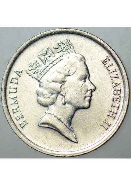 Bermuda 10 Cent 1988 Bermuda Zambağı Temalı. Kraliçe Iı. Elizabeth. Çilaltı modelleri