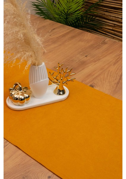 Doku | Kadife Dokulu Tatlı Hardal Runner 135 x 40 fiyatları