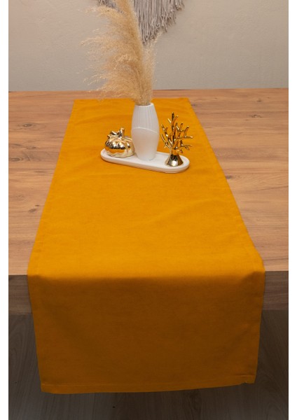 Doku | Kadife Dokulu Tatlı Hardal Runner 135 x 40 fırsatları