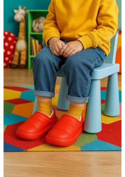 Peluş Içi Yünlü Kışlık Panduf Kırmızı Çocuk Ev Terliği fiyatları