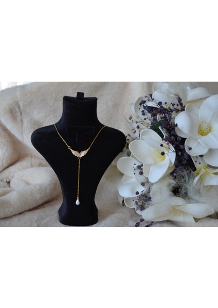 Kanat Detaylı Gold Çelik Y Kolye fiyatları