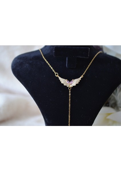 Kanat Detaylı Gold Çelik Y Kolye fırsatları