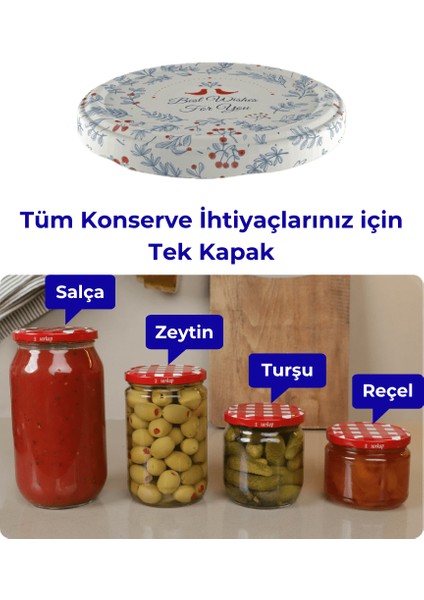 Hijyenik Paketli 10 Adet Kavanoz Kapağı – Yılbaşı Seri – Best Wishes 82 mm fırsatları