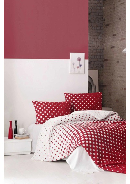 Çift Kişilik Nevresim Takımı Pamuklu Retro Puantiye fiyatları