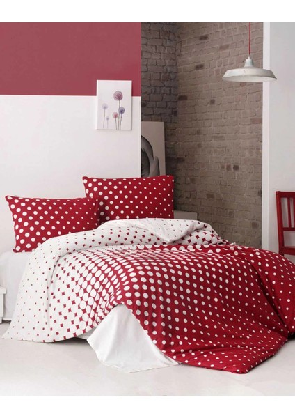 Çift Kişilik Nevresim Takımı Pamuklu Retro Puantiye modelleri