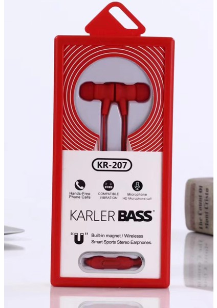 Mtxdpn Karler Bass KR-207 Mıknatıslı Kablolu Kulaklık - Kırmızı fırsatları