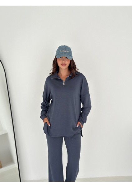 Kadın Fermuarlı Rahat Kesim 2'li Eşofman Takımı - Günlük ve Şık Kombin fırsatları